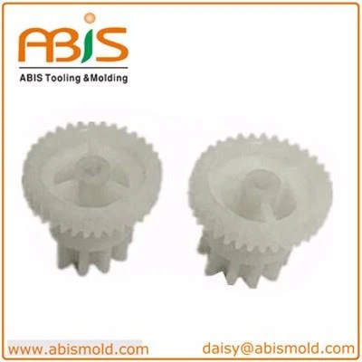 White Plastic Injection Molding Double Spur Gear